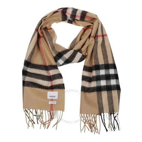 burberry portachiavi donna 8003322 cashmere beige|Check Cashmere Scarf in Archive beige .